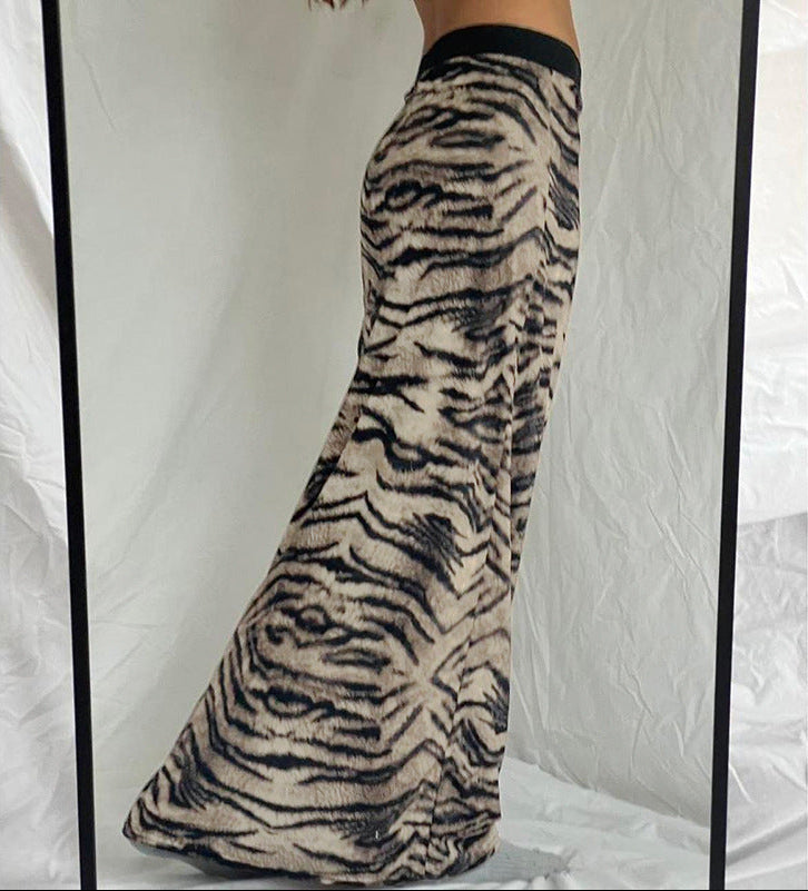 Długa spódnica maxi gładka z wysokim stanem